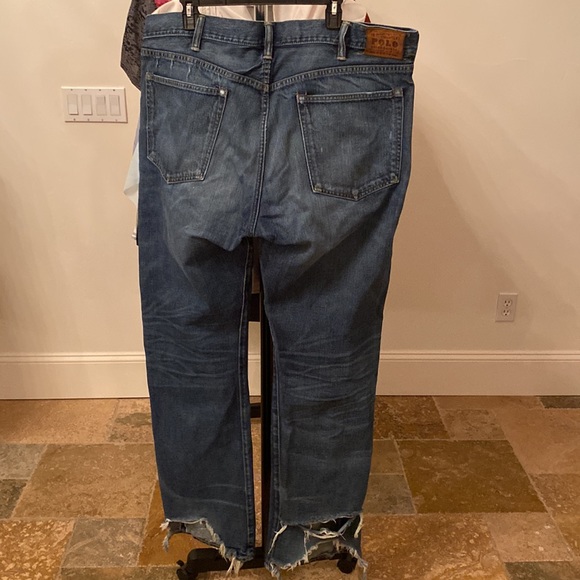 Ralph Lauren Polo distressed mens jeans in a relaxed casual fit - Picture 4 of 8